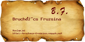 Bruchács Fruzsina névjegykártya